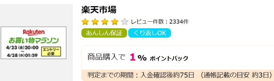 ショッピング案件の例2