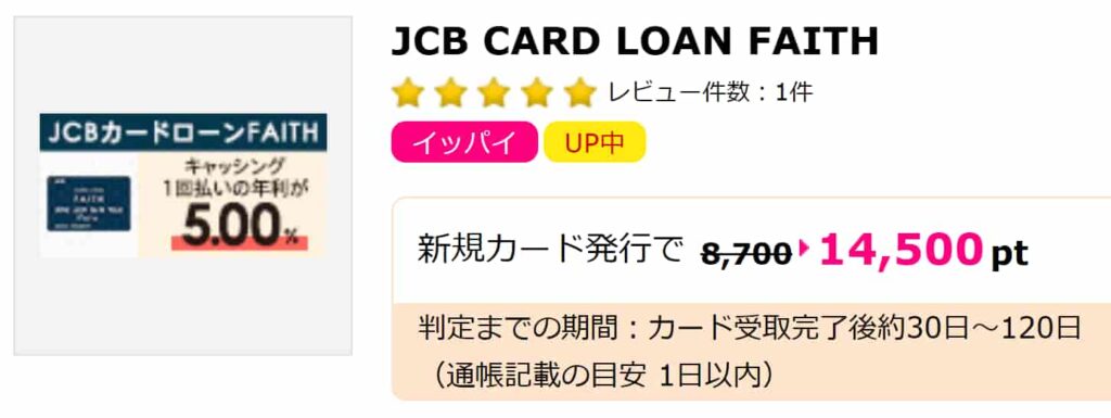 JCB-CARD-LOAN-FAITH広告（PC版ハピタス2021年10月）