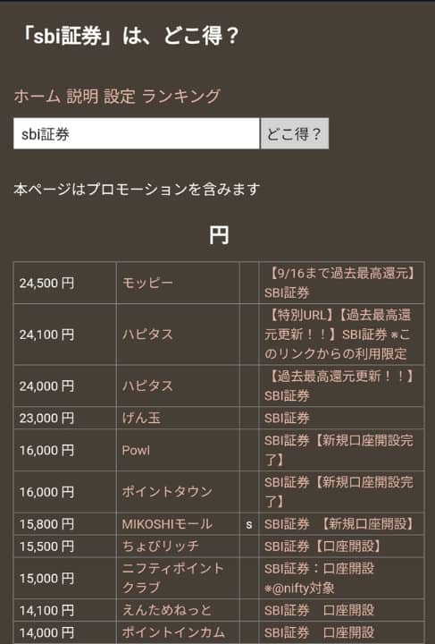 報酬額のサイトごとの差（横断検索どこ得）1