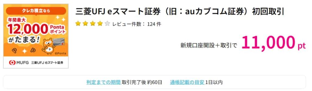 auカブコム証券広告（PC版ハピタス11000P）